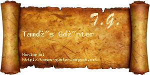 Tamás Günter névjegykártya